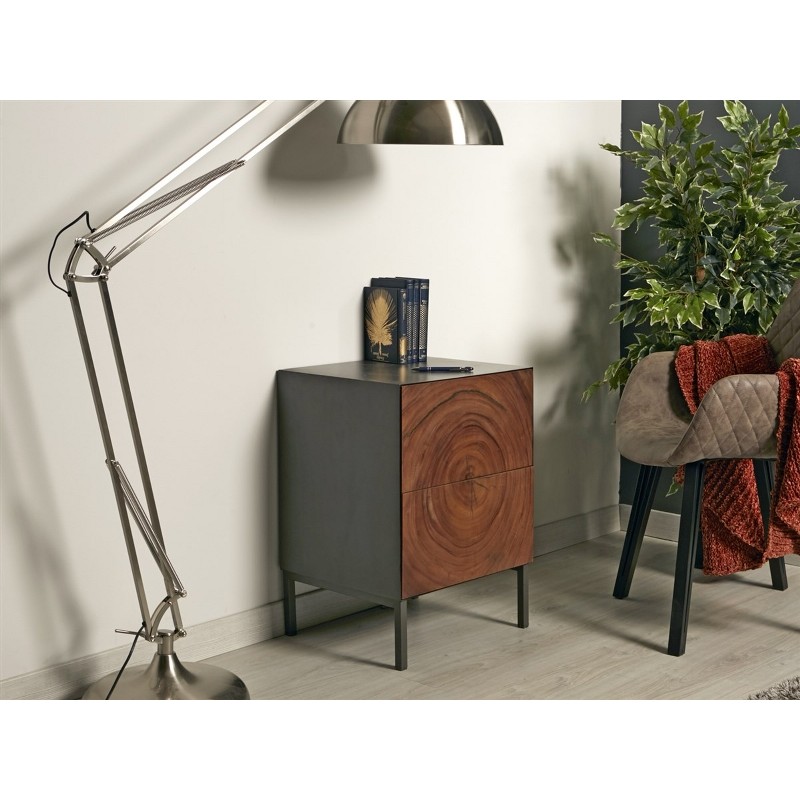 Mesita de noche metal 45x40x62cm - Terraendins