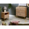 Mueble auxiliar madera tallada 80x30x90 cm.