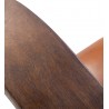 Sillón de piel combinando con hierro y madera de acacia 68x76x75cm