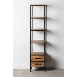 Librería / estantería estrecha madera mango y metal 40x40x180cm