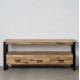 Mueble TV madera maciza de mango y metal 150x45x60cm