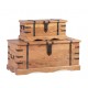 Set 2 baúles madera maciza acacia y metal