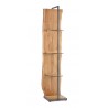 Estantería / librería madera maciza de acacia, cristal y metal 47x40x205cm