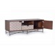 Mueble TV madera maciza mango /revest. metal/ hierro 143x40x50cm