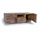 Mueble TV madera maciza de mango y tallas de madera 180x50x60