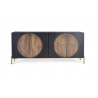 Aparador/bufet madera maciza de mango y metal 4 puertas 173x45x77cm