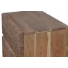 Mesita madera maciza de acacia tallada y metal 57x34x50cm