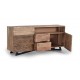 Aparador / bufet madera maciza de acacia tallada y metal 160x37x70cm