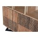Librería / estantería madera maciza de acacia tallada y metal 102x38x180cm