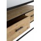 Mueble TV abeto/hierro/cristal 134x38x50cm