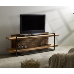 Mueble Tv acacia y metal 150x36x50cm