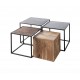 Set 4 mesas madera acacia y metal