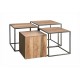 Set 4 mesas madera acacia y metal