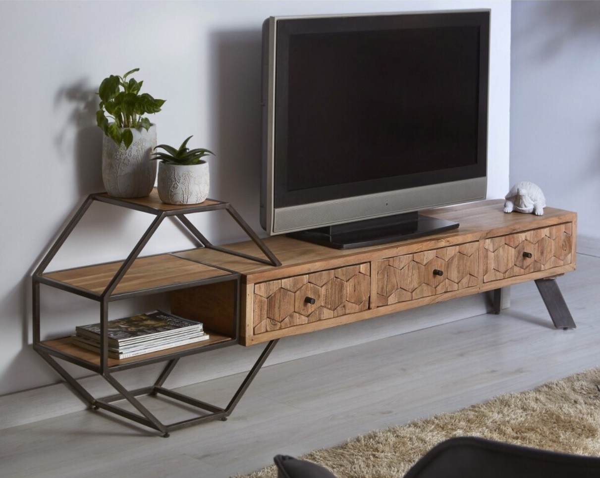 Mueble TV mango - metal 150x40x50cm - Terraendins