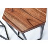Set 2 mesas auxiliares madera acacia y metal