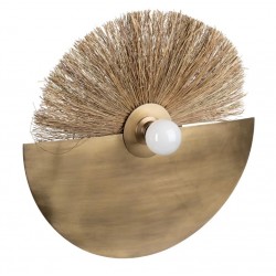 Aplique pared metal y fibra nat. 56x8x61cm