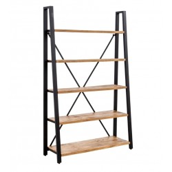 Librería / estantería mango y metal 120x39x190cm