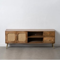 Mueble TV  mango / ratán 160x40x57 cm