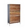 Armario madera mac. teca y acero 111x45x184cm