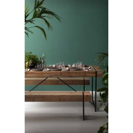 Banco madera y metal 200x30x45cm - Terraendins